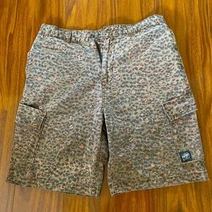 FiberOps cheetah print cargo shorts